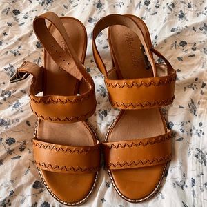 Madewell leather heels, 9.5, worn once